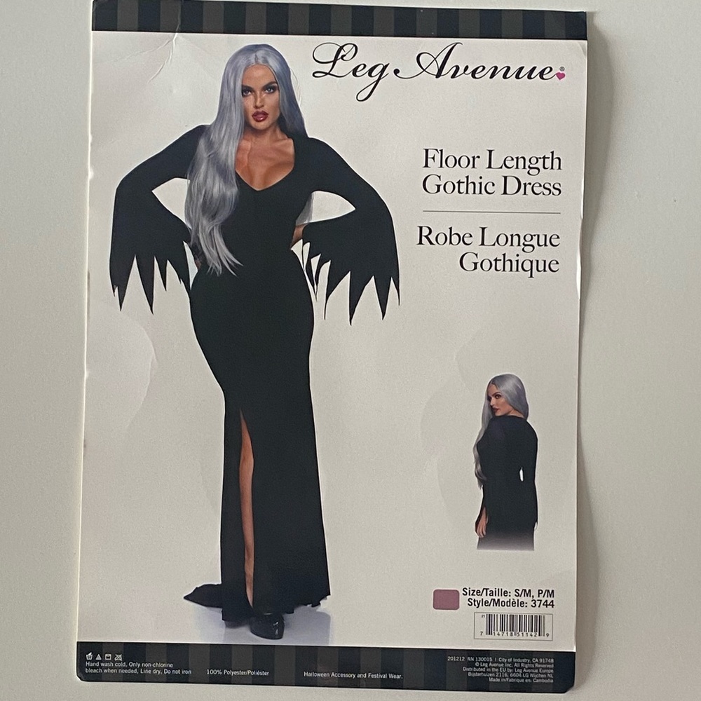 Morticia Addams Floor Length Gothic Dress